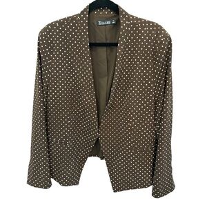 7th Avenue Design Studio New York & Co Brown Polka Dot Lined Plus Size Size 18